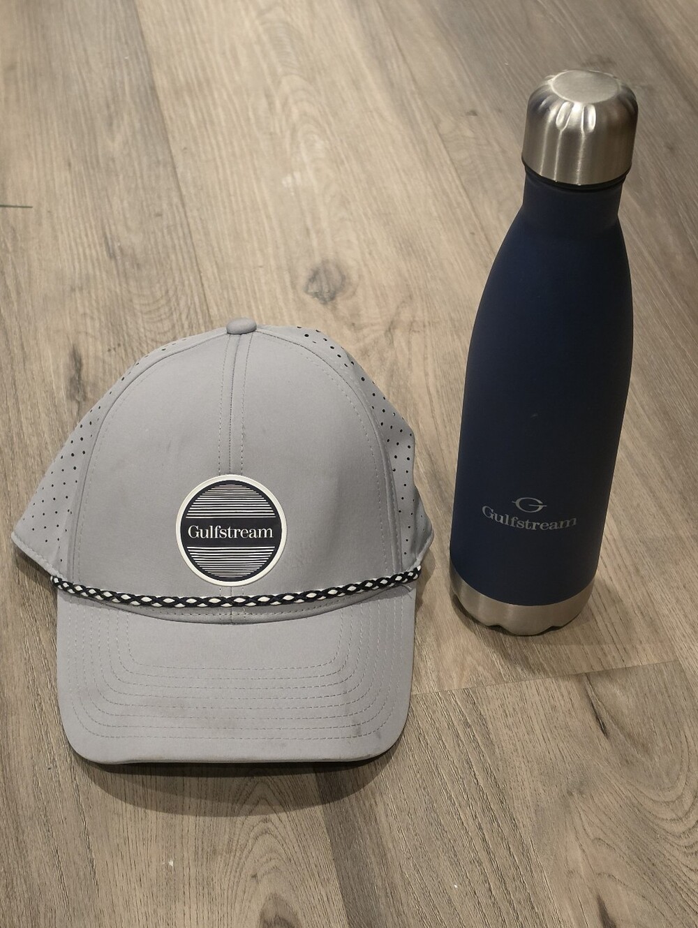 Gulfstream Aerospace 2024 Promo Rope Hat Cap & Insulated Water Bottle Bundle Set